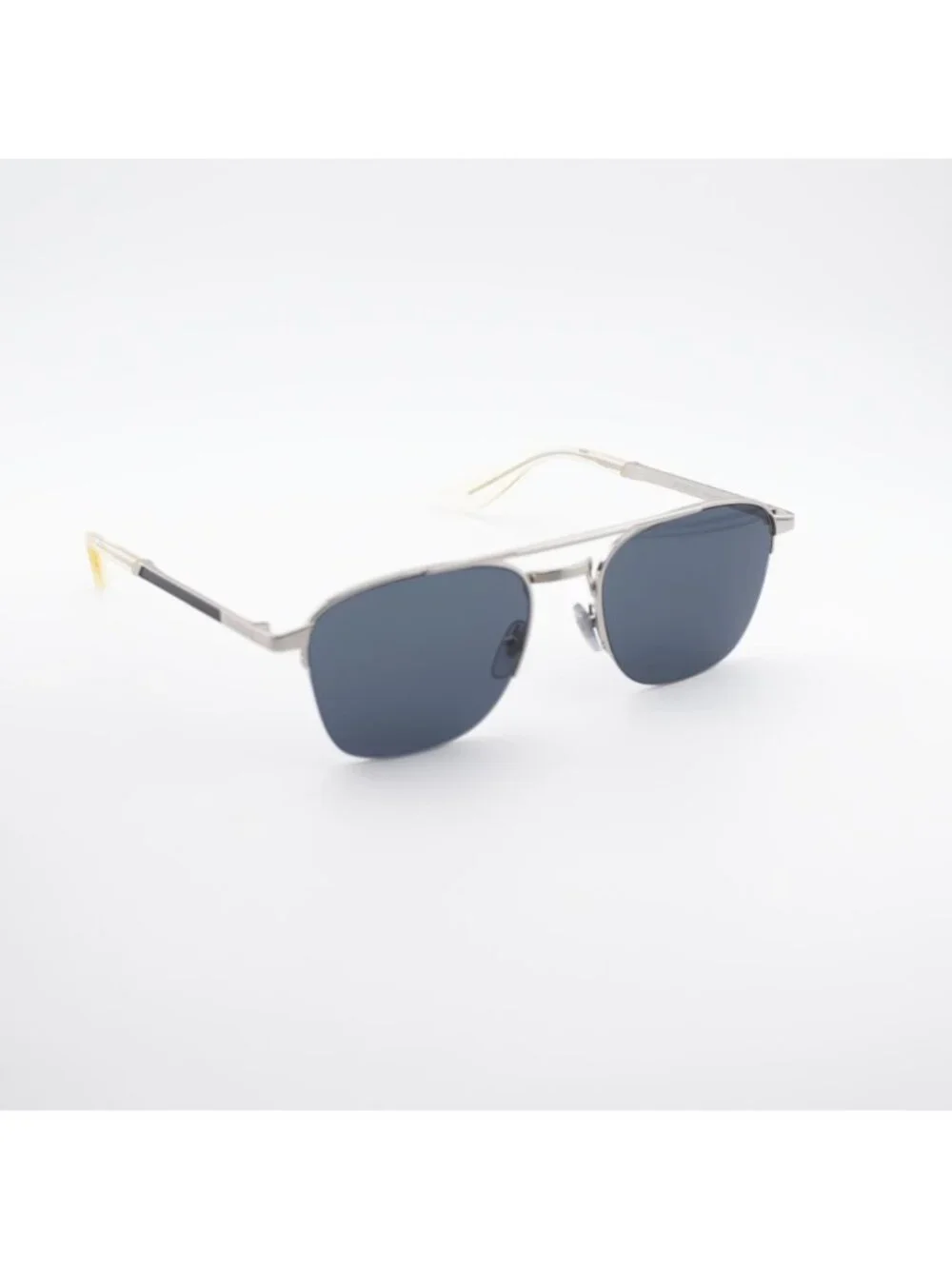 Gucci GG0985S 001 Men Sunglasses Silver Square Frame, Grey Lenses